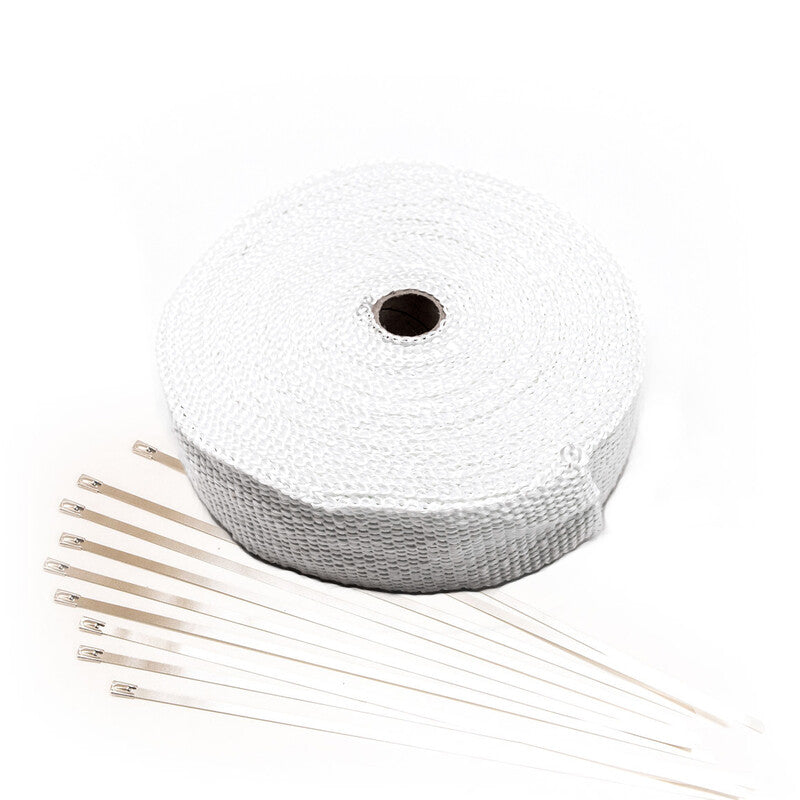 Nastro Termoisolante per Scarico Bianco (15m x 50mm) + Fascette Inox
