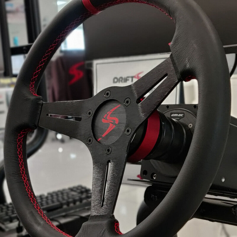 Carica immagine in Galleria Viewer, Volante Sim Racing, Pelle Nera
