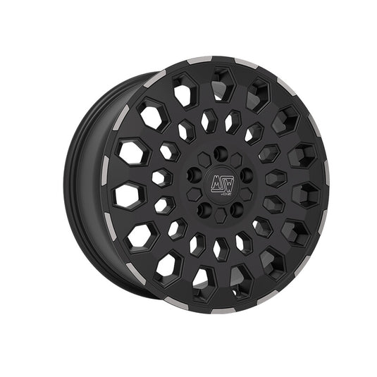 Cerchio MSW 99 Van 7x17 6x139.7 ET37 - Nero opaco con bordo lucidato