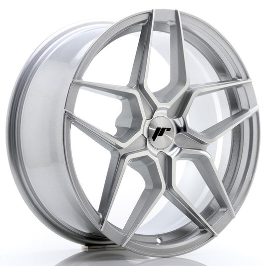 Cerchio Japan Racing JR-34 8x18 foratura su misura 5 fori ET20-42 - Argento con frontale lucidato