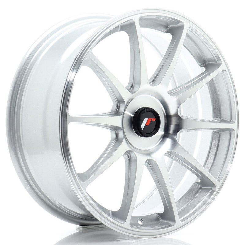 Carica immagine in Galleria Viewer, Cerchio Japan Racing JR-11 7,5x18 foratura su misura 4/5 fori ET20-40 - Argento lucidato
