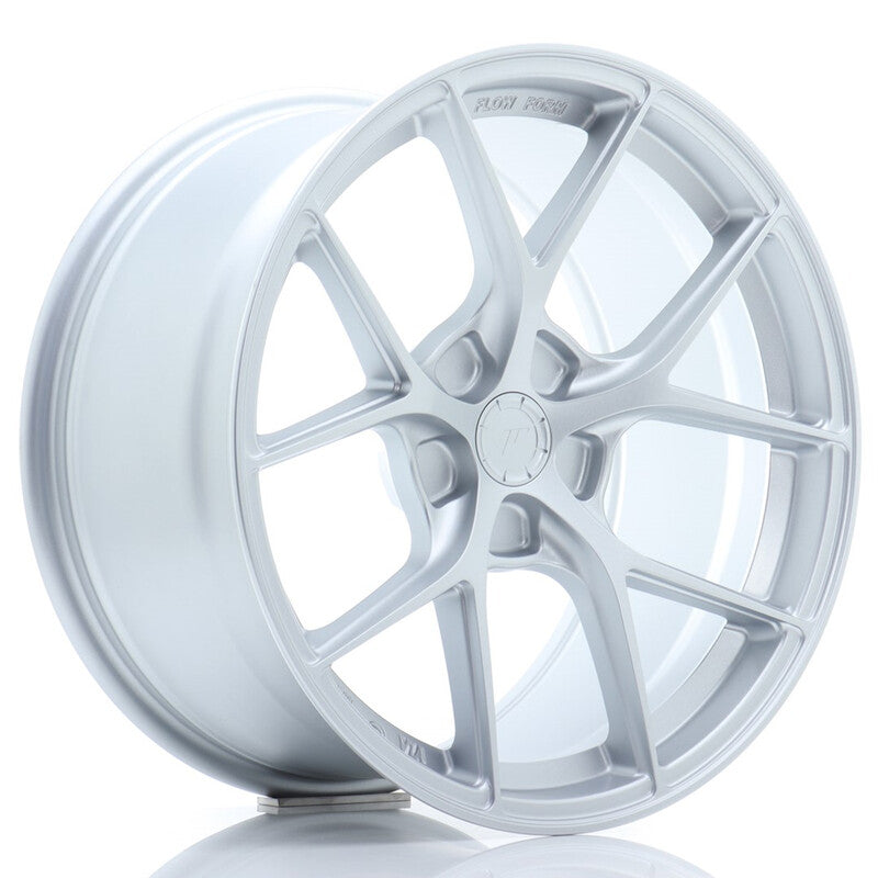 Carica immagine in Galleria Viewer, Cerchio Japan Racing SL-01 Super Light 9,5x18 foratura su misura 5 fori ET25-38 - Argento
