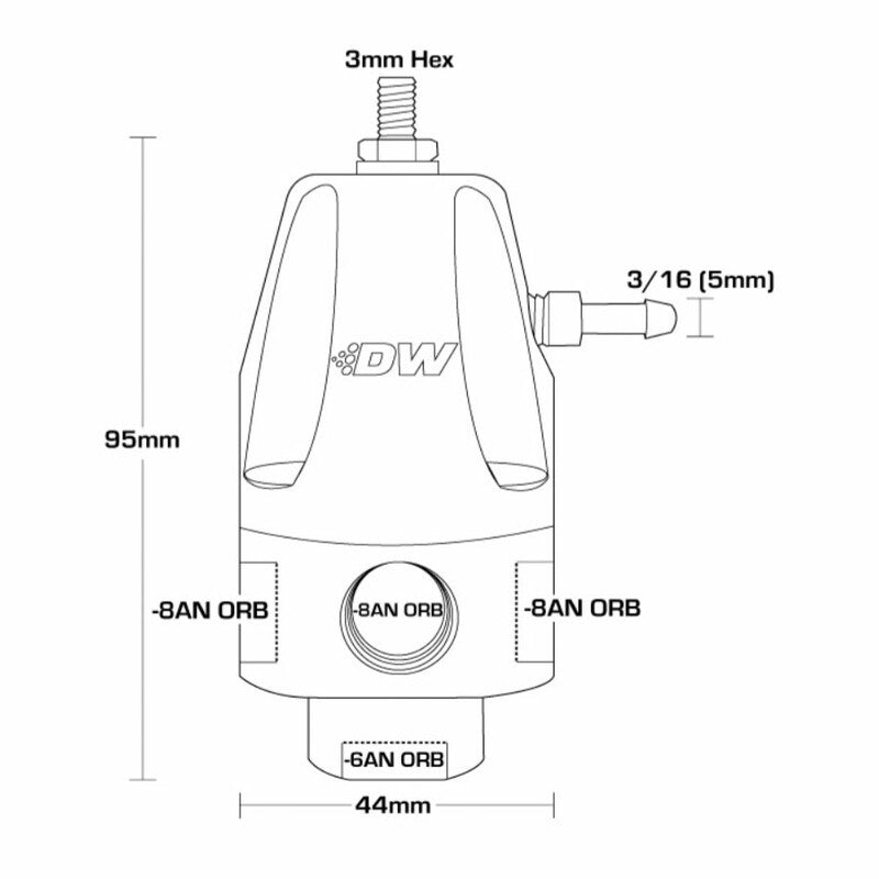 Regolatore Pressione Benzina Deatschwerks DWR1000 E85 (Nero)