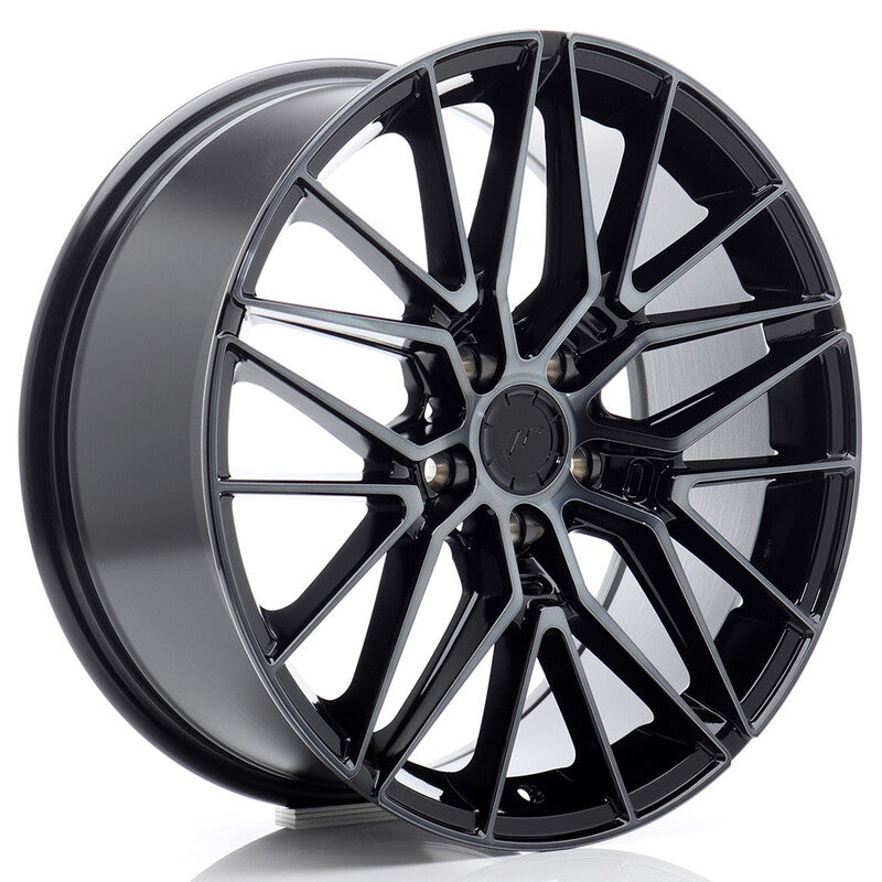 Carica immagine in Galleria Viewer, Cerchio Japan Racing JR-38 8x18 5x112 ET42 - Nero opaco con razze brunite
