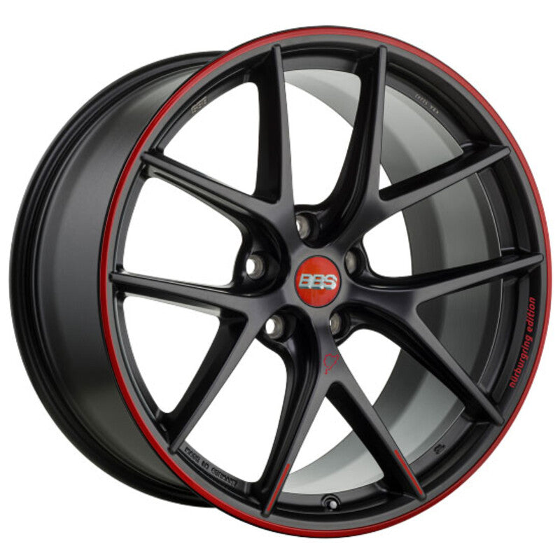 Cerchio BBS CI-R 9x20 5x112 ET25 - Nürburgring edition, nero opaco con filetto rosso