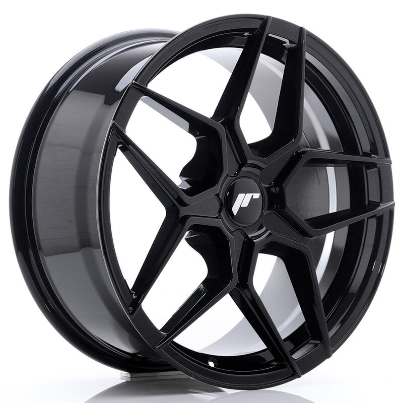 Carica immagine in Galleria Viewer, Cerchio Japan Racing JR-34 8x18 foratura su misura 5 fori ET20-42 - Nero lucido

