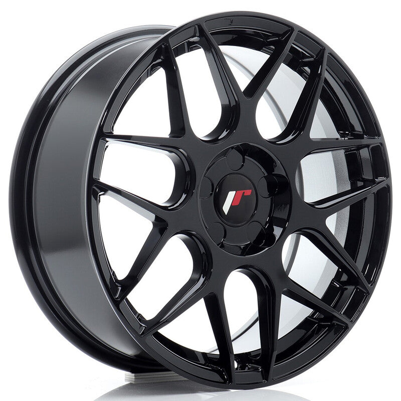 Carica immagine in Galleria Viewer, Cerchio Japan Racing JR-18 7x17 foratura su misura 5 fori ET20-40 - Nero lucido
