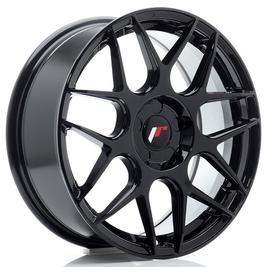 Cerchio Japan Racing JR-18 7x17 foratura su misura 5 fori ET20-40 - Nero lucido