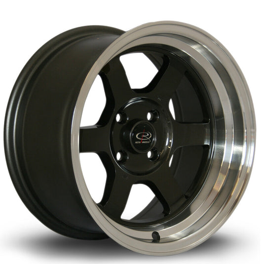 Cerchio Rota Grid V 8x15 4x100 ET0 - Gunmetal con bordo cromato