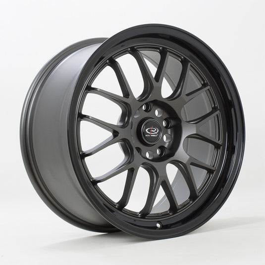 Cerchio Rota MXR 8,5x18 5x120 ET35 - Gunmetal opaco con bordo nero