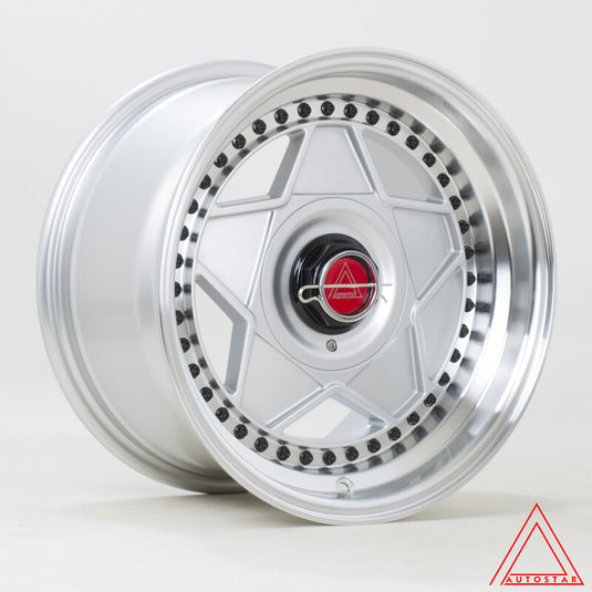 Cerchio Autostar Centro 8,25x15 4x100/4x108 ET20 - Argento con bordo lucidato