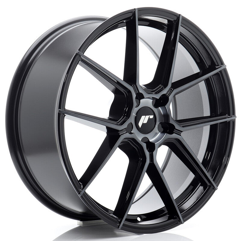 Cerchio Japan Racing JR-30 8x20 foratura su misura 5 fori ET20-40 - Nero lucido con frontale brunito