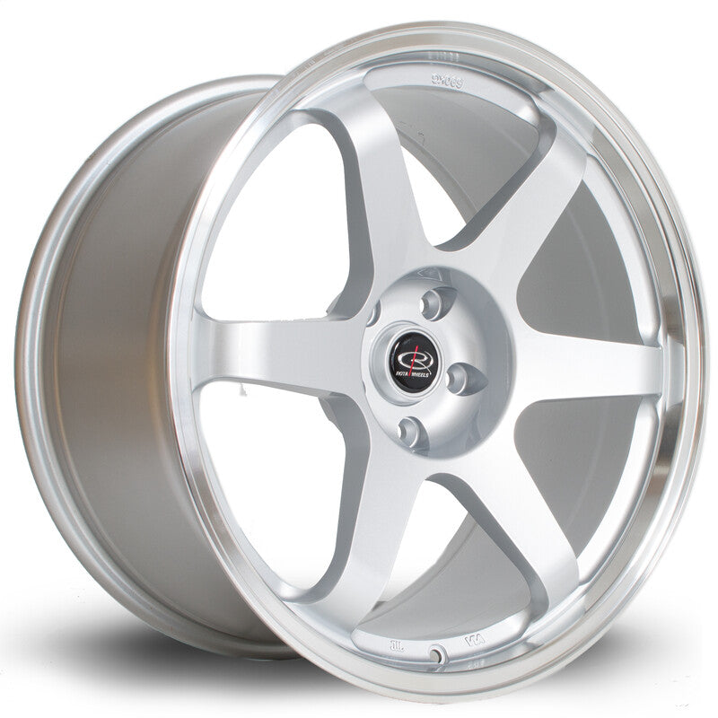 Cerchio Rota Grid 9,5x19 5x114.3 ET20 - Argento con bordo cromato