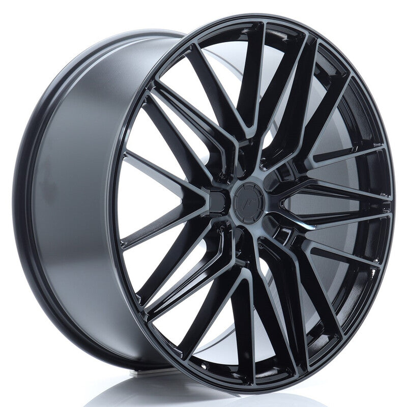 Cerchio Japan Racing JR-38 9x22 foratura su misura 5 fori ET10-45 - Nero opaco e lucido