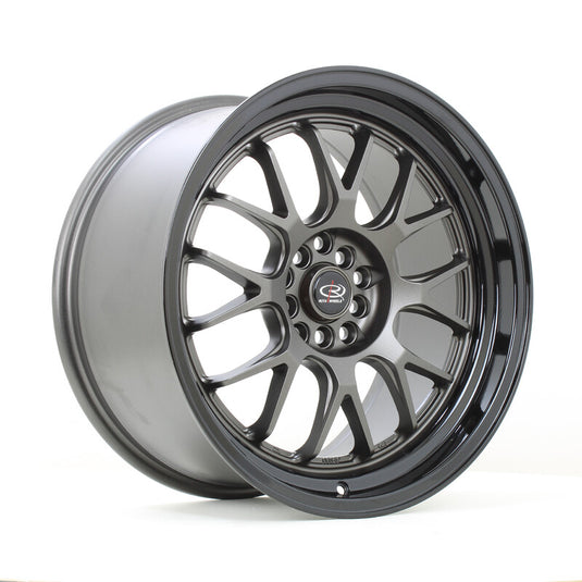 Cerchio Rota MXR 9,5x18 5x114.3 ET20 - Gunmetal con bordo nero lucido