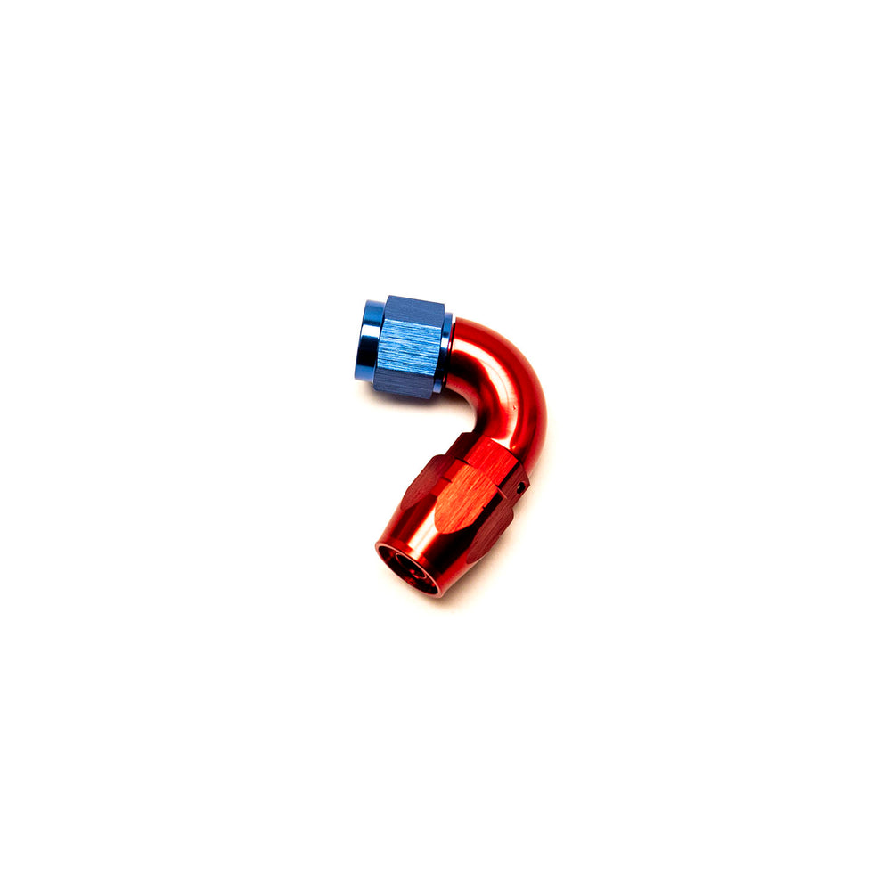Raccordo a Gomito 120° Femmina per Tubo Dash 6 (Blu & Rosso)