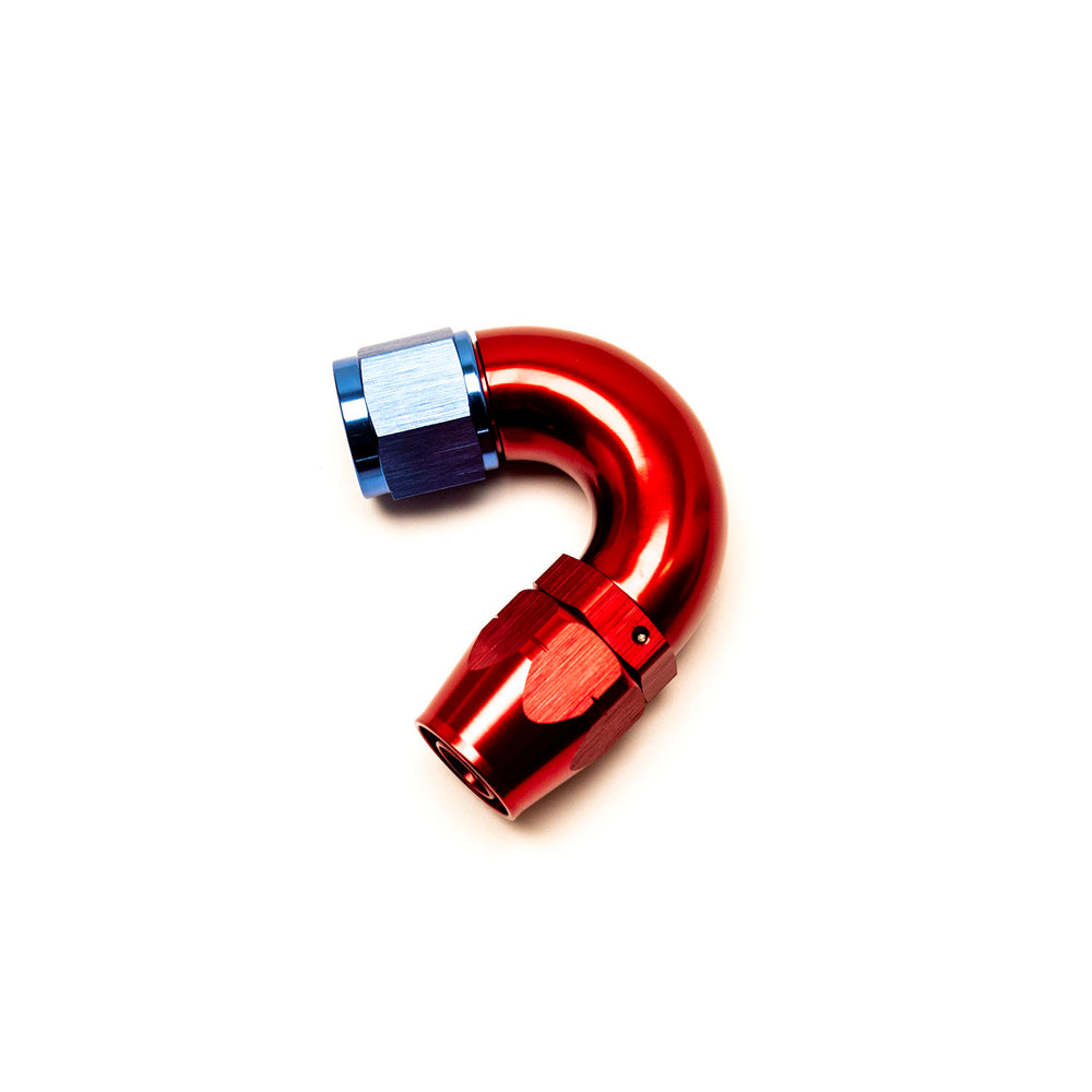 Raccordo a Gomito 150° Femmina per Tubo Dash 10 (Blu & Rosso)
