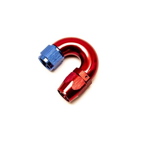 Raccordo a Gomito 180° Femmina per Tubo Dash 10 (Blu & Rosso)