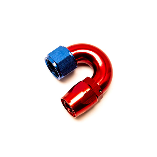 Raccordo a Gomito 180° Femmina per Tubo Dash 12 (Blu & Rosso)