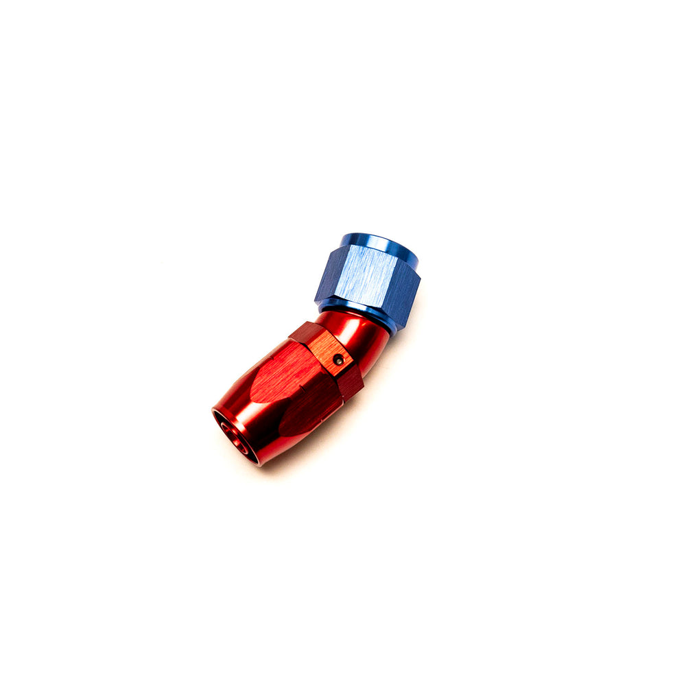 Raccordo a Gomito 30° Femmina per Tubo Dash 8 (Blu & Rosso)