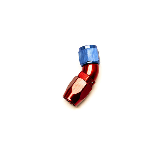 Raccordo a Gomito 45° Femmina per Tubo Dash 8 (Blu & Rosso)