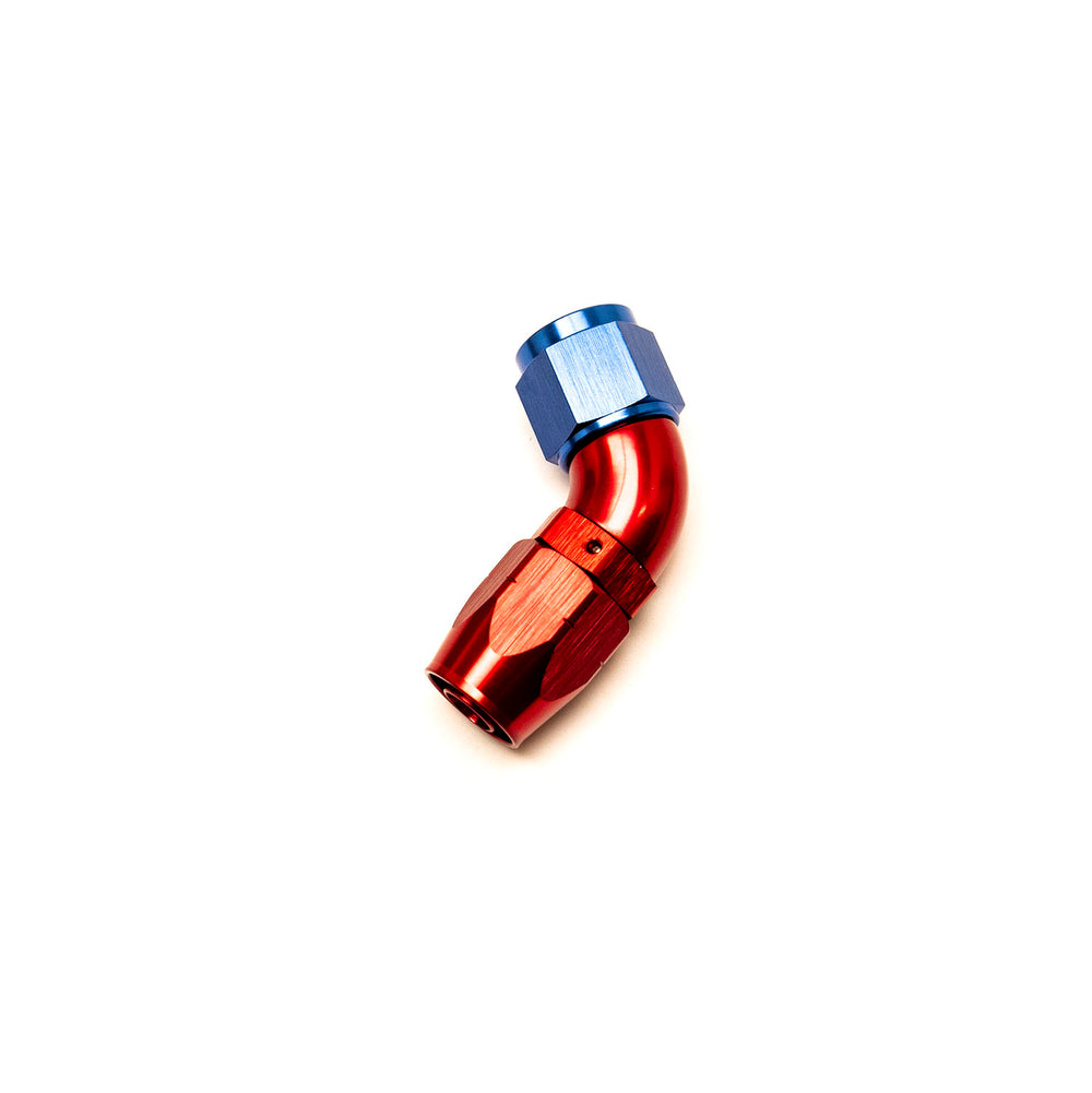 Raccordo a Gomito 60° Femmina per Tubo Dash 8 (Blu & Rosso)