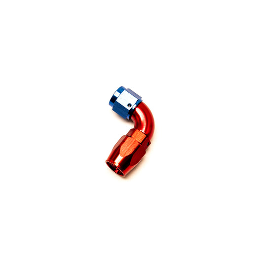 Raccordo a Gomito 90° Femmina per Tubo Dash 6 (Blu & Rosso)
