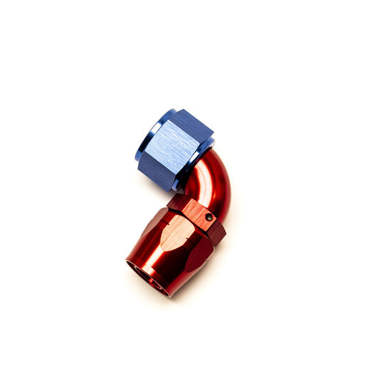 Raccordo a Gomito 90° Femmina per Tubo Dash 12 (Blu & Rosso)