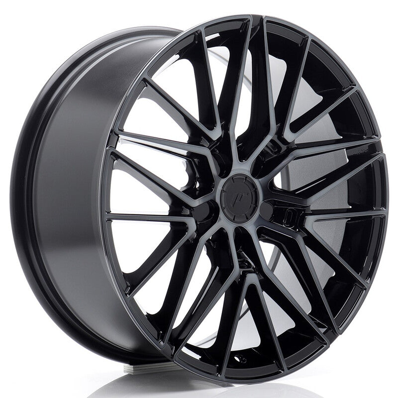 Carica immagine in Galleria Viewer, Cerchio Japan Racing JR-38 8x18 foratura su misura 5 fori ET20-45 - Nero opaco con razze brunite
