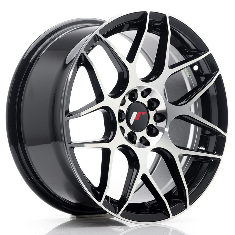 Carica immagine in Galleria Viewer, Cerchio Japan Racing JR-18 8x17 5x100/5x114.3 ET35 - Nero lucidato
