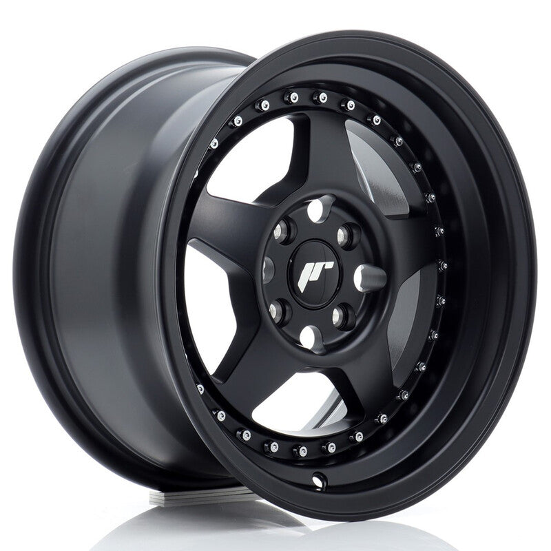 Carica immagine in Galleria Viewer, Cerchio Japan Racing JR-6 8x15 4x100 ET25 - Nero opaco
