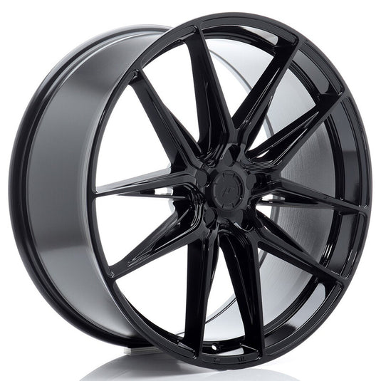 Cerchio Japan Racing JR-44 10x22 foratura su misura 5 fori ET20-46 - Nero lucido