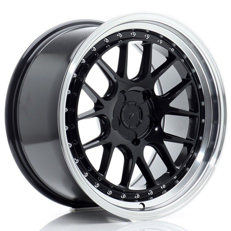 Cerchio Japan Racing JR-40 9,5x18 foratura su misura 5 fori ET15-35 - Nero lucido