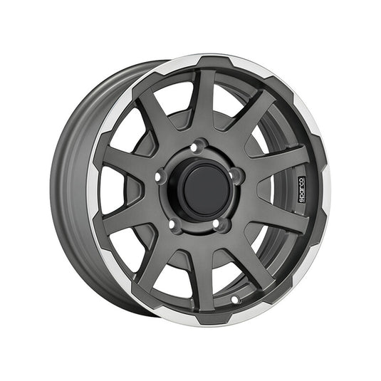 Cerchio Sparco Dakar 5,5x16 5x139.7 ET0 - Grigio antracite con bordo lucidato