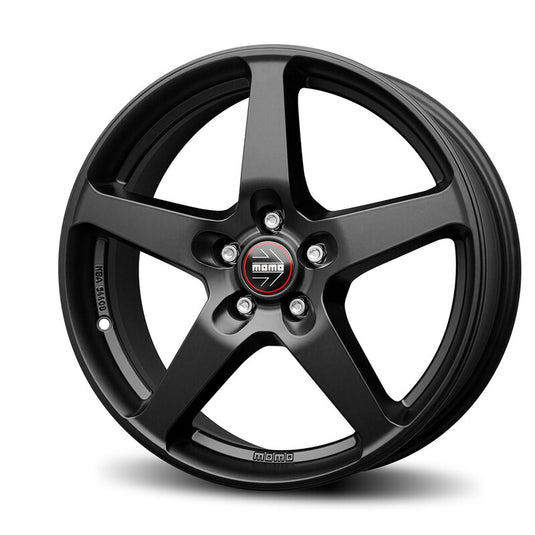 Cerchio Momo Five 8,5x19 5x112 ET45 - Nero opaco con razze lucidate