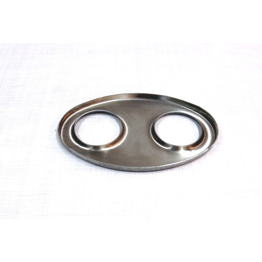 Piastre Ovali in Inox 140x220 mm - Foro Doppio