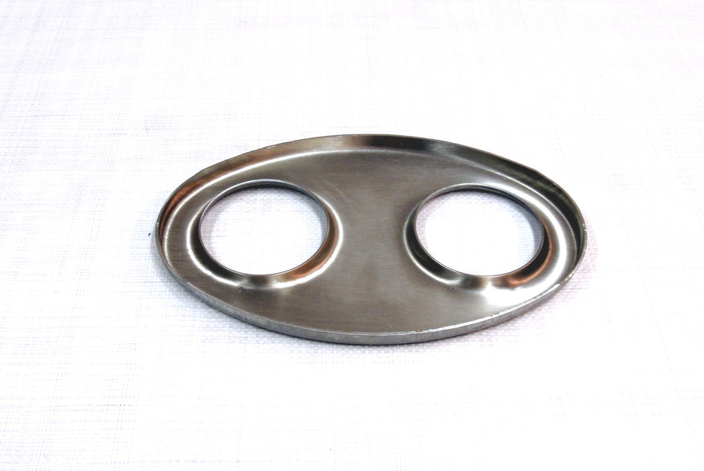 Piastre Ovali in Inox 100x165 mm - Foro Doppio
