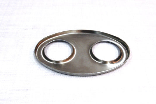 Piastre Ovali in Inox 100x165 mm - Foro Doppio