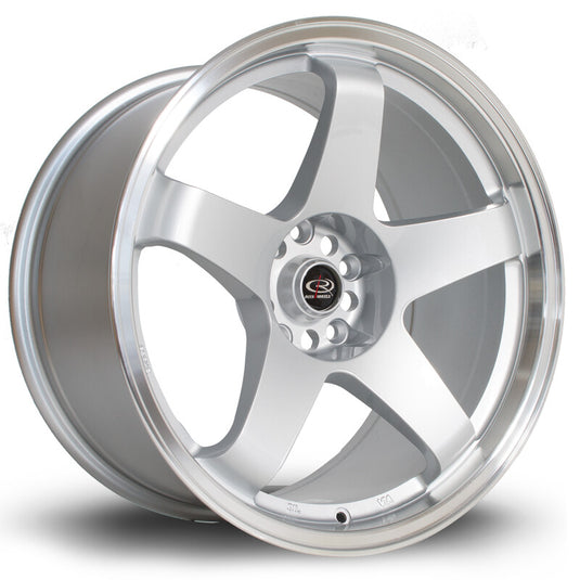 Cerchio Rota GTR 9,5x18 5x114.3 ET12 - Argento con bordo cromato