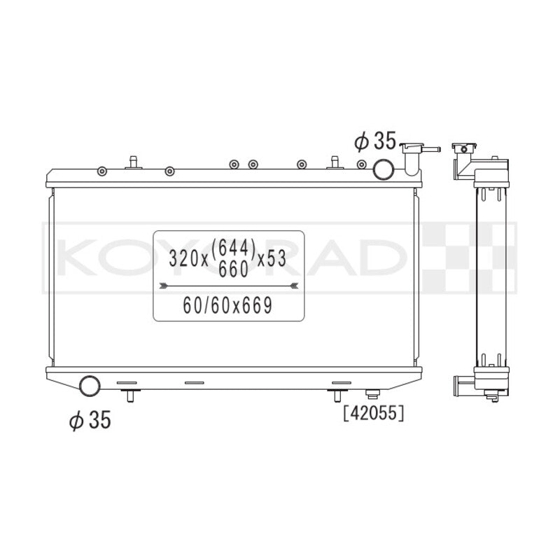 Radiatore Acqua in Alluminio Koyorad per Nissan Almera N15
