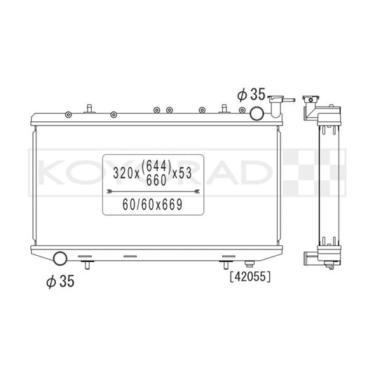 Radiatore Acqua in Alluminio Koyorad per Nissan Almera N15