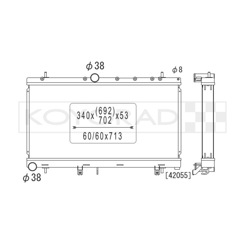 Radiatore Acqua in Alluminio Koyorad per Subaru Legacy 2.0L BE / BH
