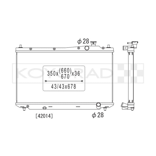 Radiatore Acqua in Alluminio Koyorad per Honda Civic EU / ES / EP / EM