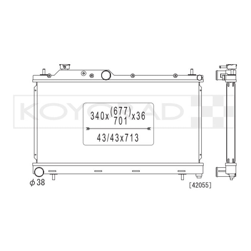 Radiatore Acqua in Alluminio Koyorad per Subaru Legacy 2.0L & 2.5L BL / BP