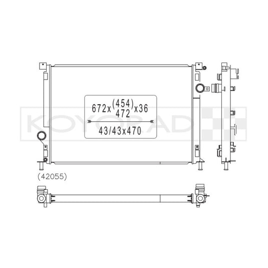 Radiatore Acqua in Alluminio Koyorad per Volvo S60 II
