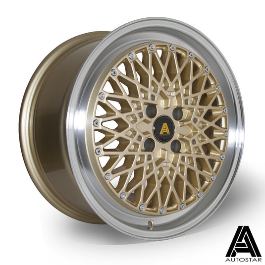 Cerchio Autostar Minus 8x17 4x108 ET35 - Oro con bordo lucidato