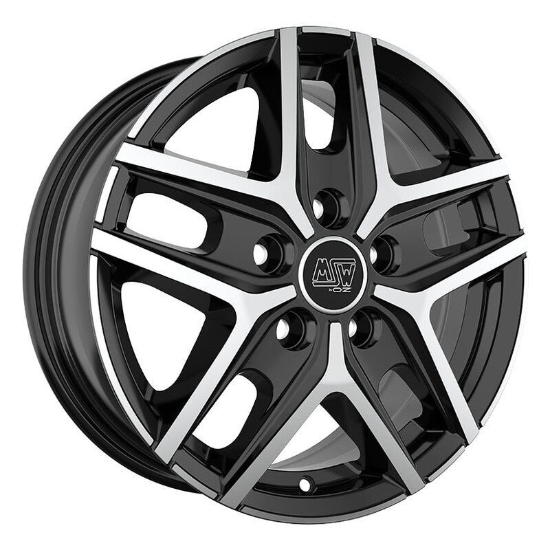 Cerchio MSW 40 Van 6,5x16 5x160 ET55 - Nero lucido con razze lucidate