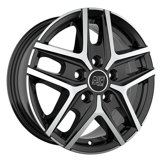 Cerchio MSW 40 Van 6,5x16 5x130 ET55 - Nero lucido con razze lucidate