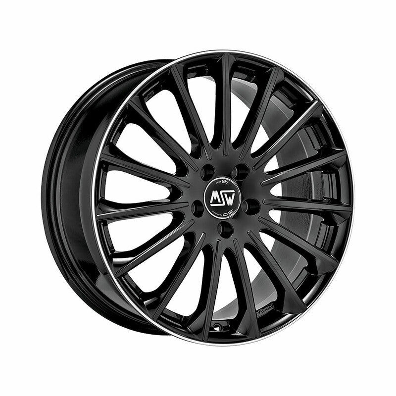 Cerchio MSW 30 8,5x20 5x112 ET53 - Nero lucido con bordo lucidato