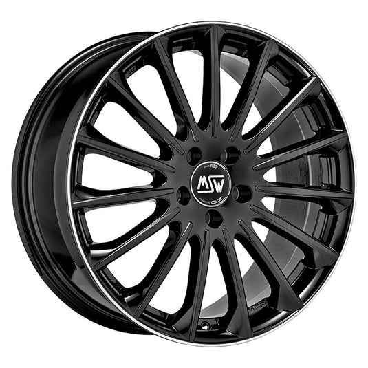 Cerchio MSW 30 9x18 5x112 ET49 - Nero lucido con bordo lucidato